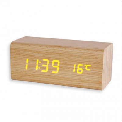 Handmade large led wooden clock engrave wood clock clocks home decoration wooden