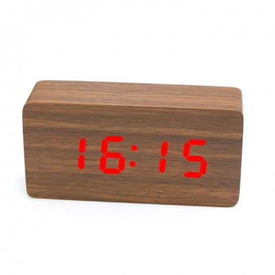 Wholesale digital wooden clock with temperature and date wood clock led digital alarm clock